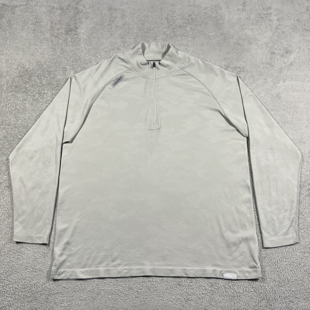 Legends Dash Quarter 1/4 Zip Mens 2XL Long Sleeve Pullover Gray Camo Performance